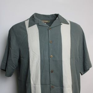 Beyond Paradise XL Casual Button Front Down Silk